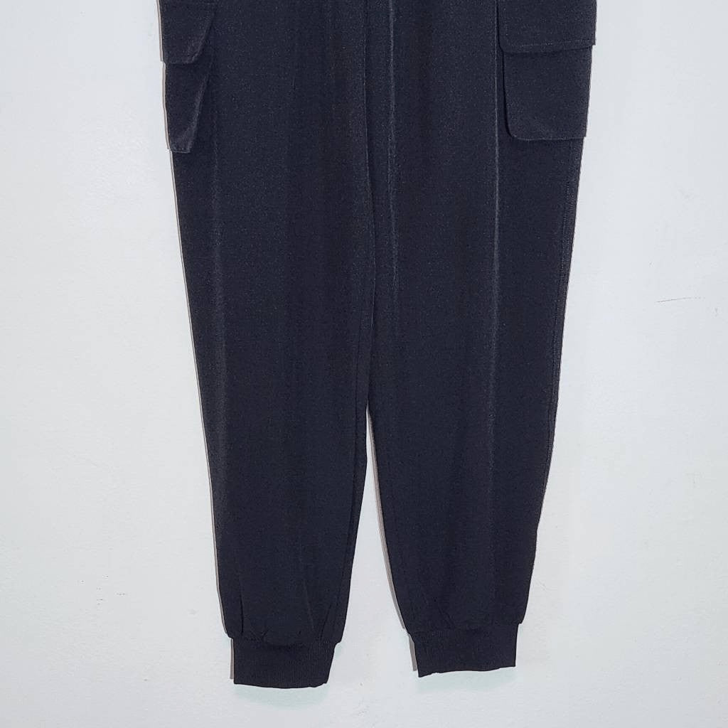 CI Sono Black Pull-on Cargo Joggers Size Medium Black Cargo Jogger Pants