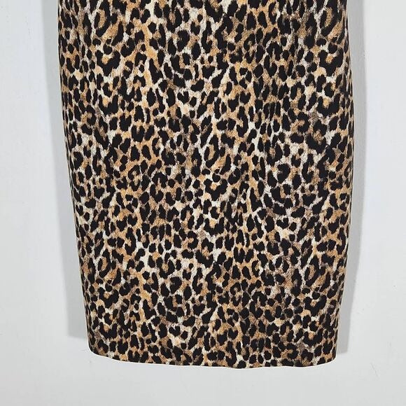 Loft Sleeveless Leopard Print Mini Sheath Dress Size 0 Leopard Print Dress