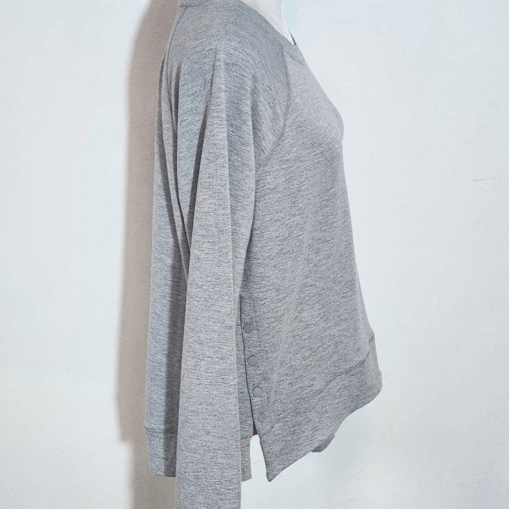 Sincerely Jules Gray Sweatshirt with Side Snaps NWT Size Small Gray Pullover