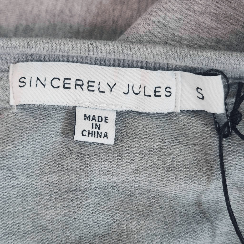 Sincerely Jules Gray Sweatshirt with Side Snaps NWT Size Small Gray Pullover