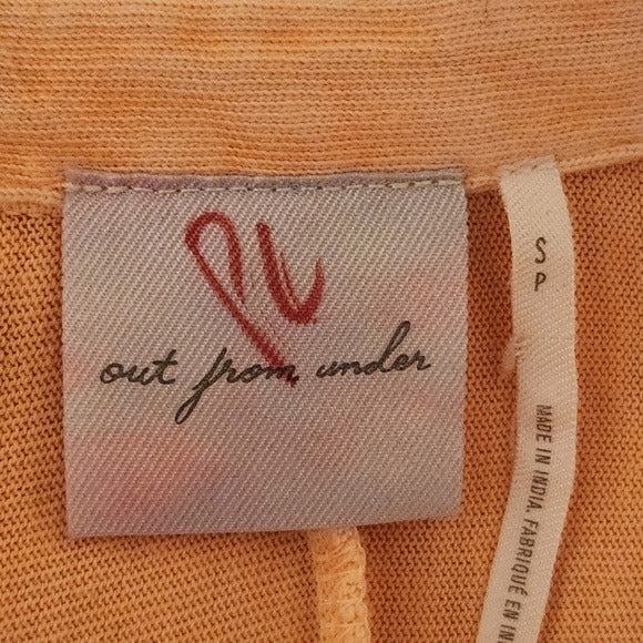 Out From Under Orange Raw Edge Distressed Button Down Shirt Size Small