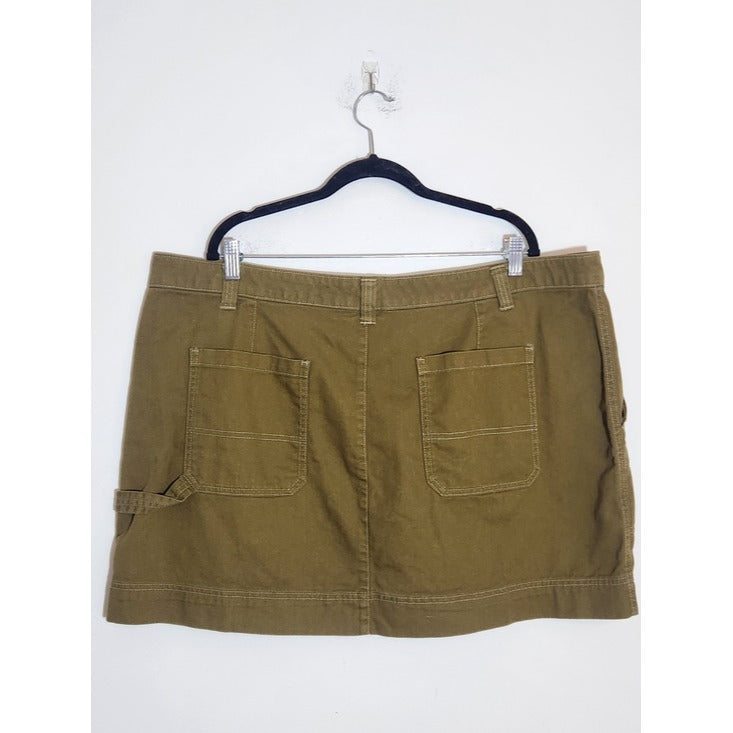 Old Navy Olive Green Utility Cargo Mini Skirt Size 22