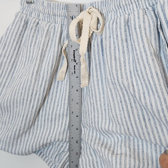 Allie Rose Blue and White Striped Pull-On Shorts Size Small