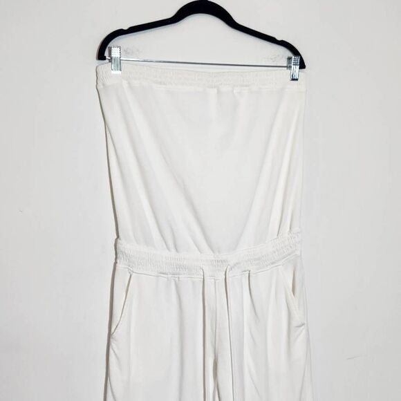 Sundays Anthropologie White Strapless Knit Jumpsuit Size Medium