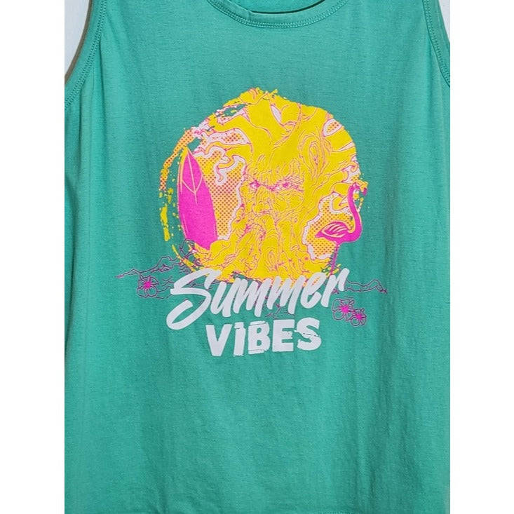 Angry Orchard Mens Green Summer Vibes Graphic Tank Top Size Large