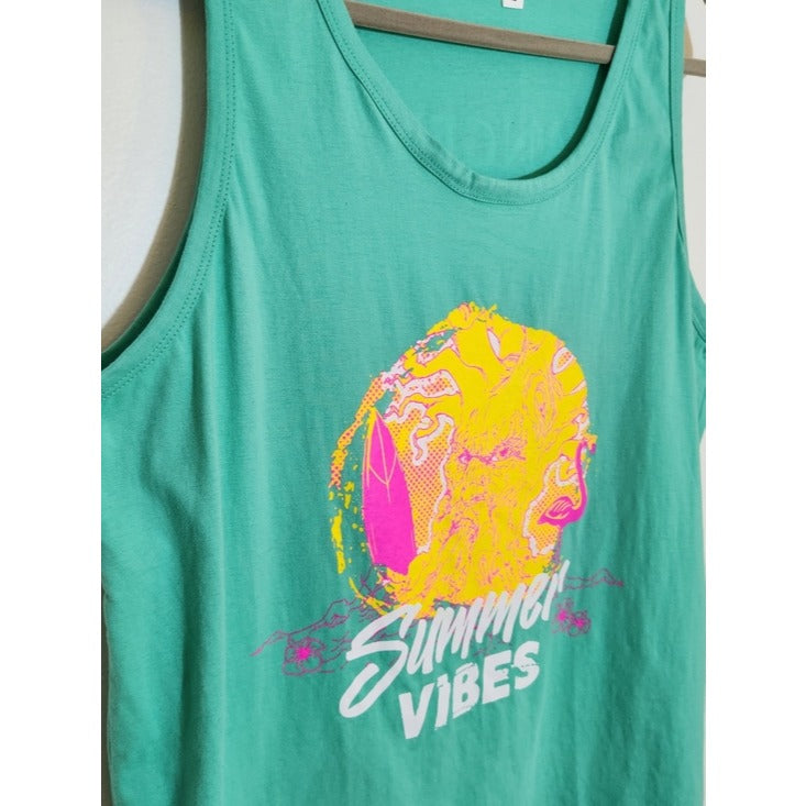 Angry Orchard Mens Green Summer Vibes Graphic Tank Top Size Large