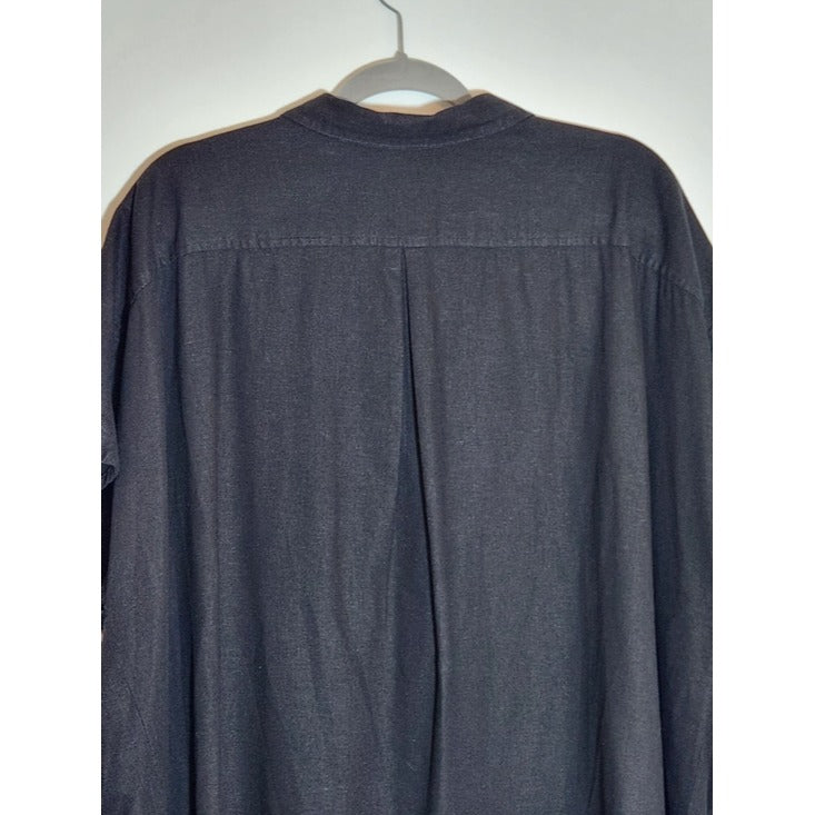 Ellos Black Linen Blend Buttondown Tunic Shirt Size 2X