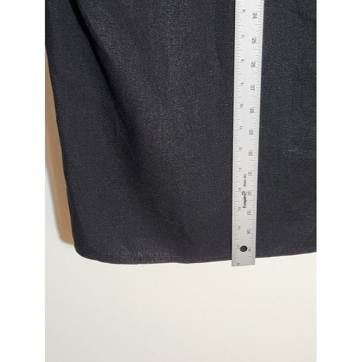 Ellos Black Linen Blend Buttondown Tunic Shirt Size 2X