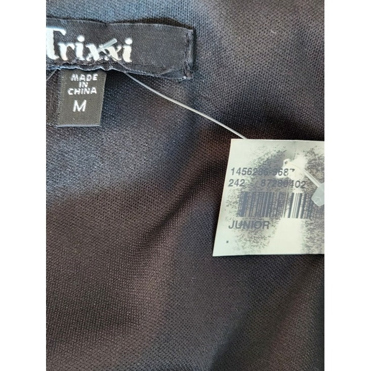 Trixxi Black and Silver Metallic Mini Dress Size Medium NWOT