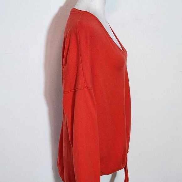 Soma Red V-Neck Sweater Size Large Soma Red Sweater with Tie Waist