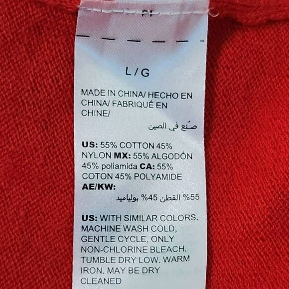 Soma Red V-Neck Sweater Size Large Soma Red Sweater with Tie Waist