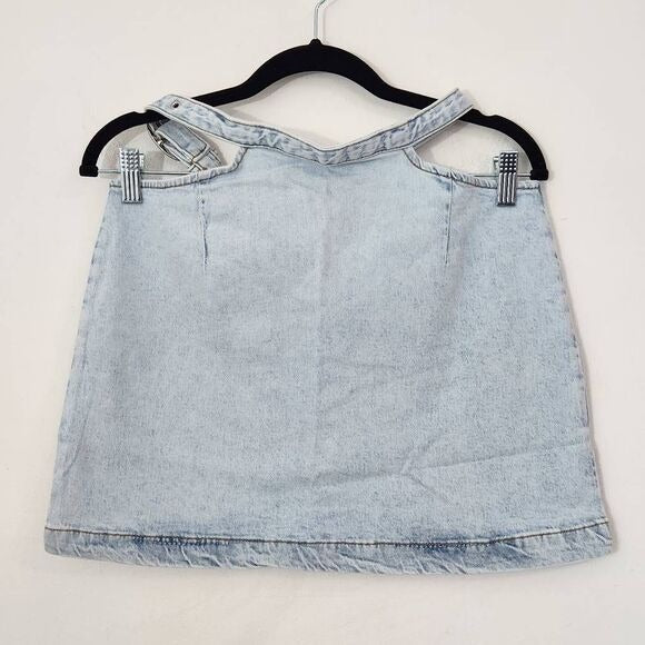 WeWoreWhat Denim Mini Skirt Size Small Mini Jean Skirt with Cut-Out, New