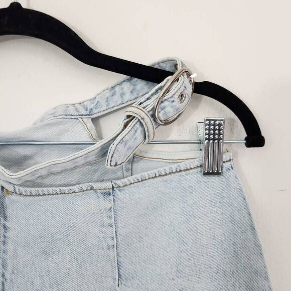 WeWoreWhat Denim Mini Skirt Size Small Mini Jean Skirt with Cut-Out, New