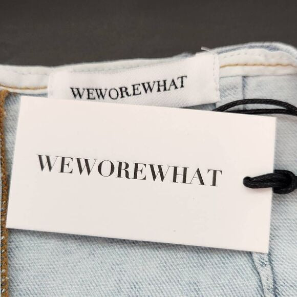 WeWoreWhat Denim Mini Skirt Size Small Mini Jean Skirt with Cut-Out, New