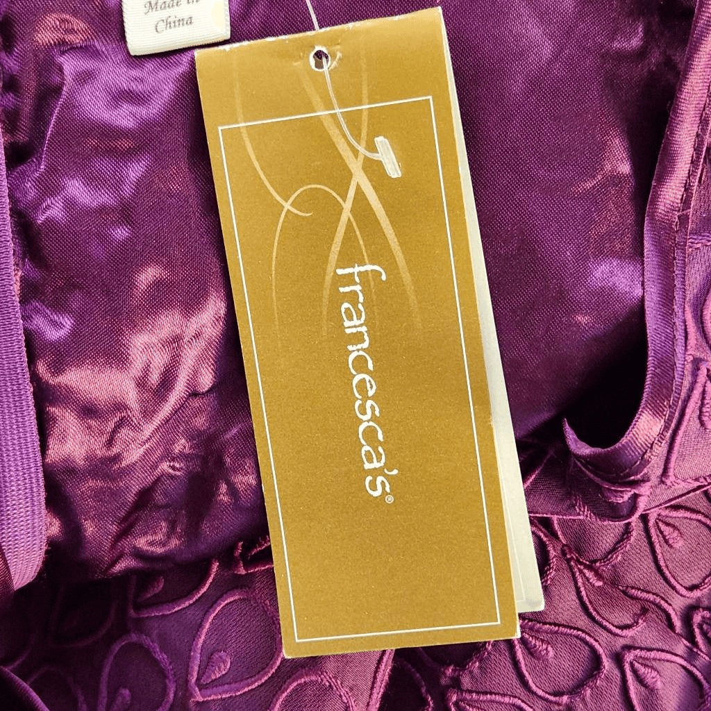 Francesca's Mi Ami Purple Mini Sheath Dress NWT Size Large Wedding Guest Dress