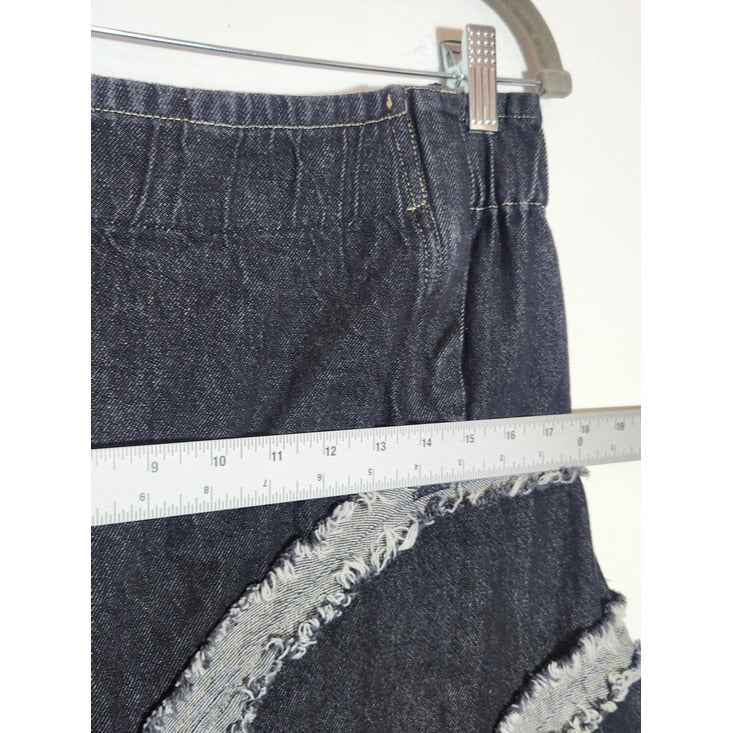 Paper Lace Dark Wash Denim Boho Maxi Skirt Size Small