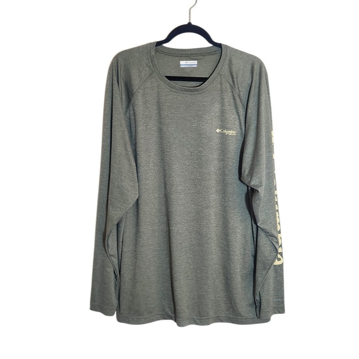 Columbia PFG Heather Green Performance Long Sleeve Tee Size XL