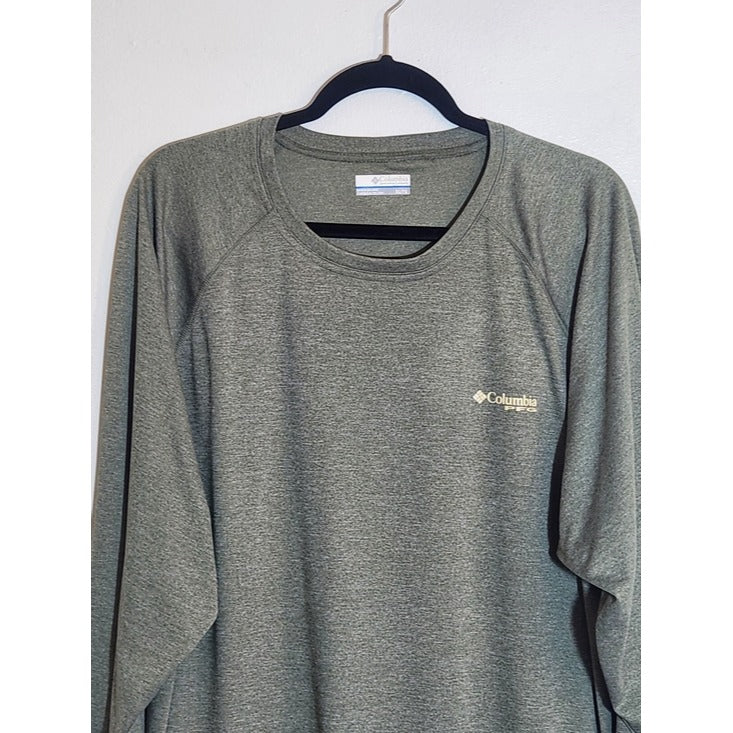 Columbia PFG Heather Green Performance Long Sleeve Tee Size XL