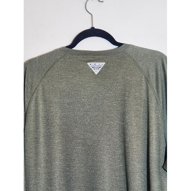 Columbia PFG Heather Green Performance Long Sleeve Tee Size XL