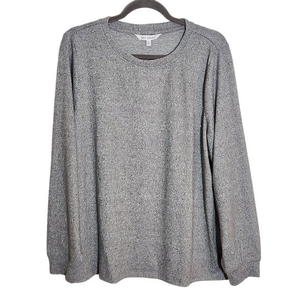 Emily Daniels Gray Studded Sweater Size XL NWT