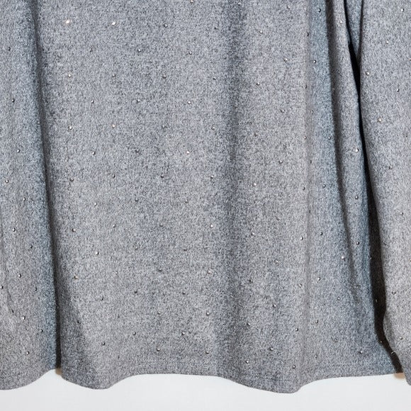 Emily Daniels Gray Studded Sweater Size XL NWT