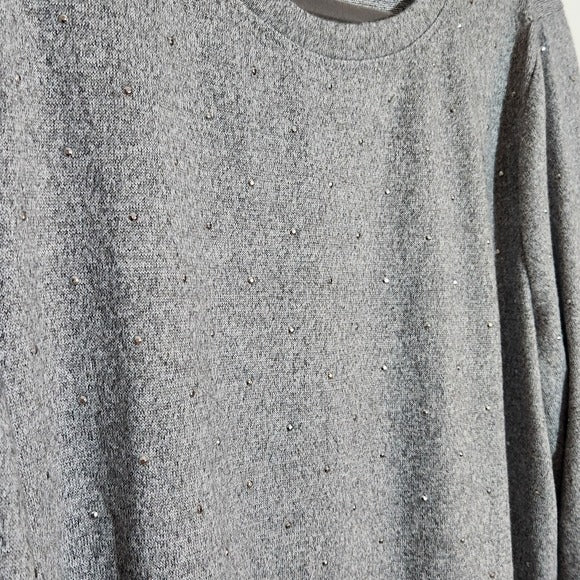 Emily Daniels Gray Studded Sweater Size XL NWT