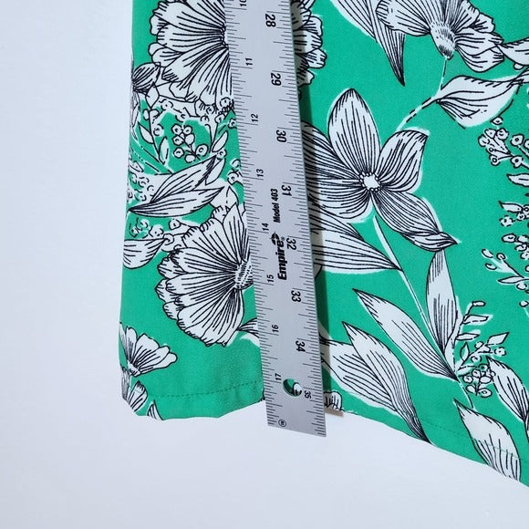 A New Day Green Floral Print Mini Dress Size Medium Wedding Guest Dress