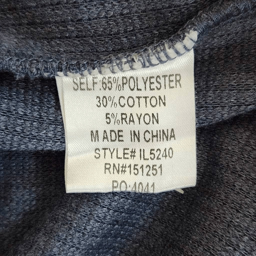 In Loom Charcoal Gray Colorblock Oversized Waffle Knit Henley Top NWT Size Small