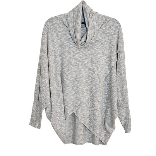 Nally & Millie Gray Heather Cowl Neck Layered Look Pullover Size Large/XL NWT