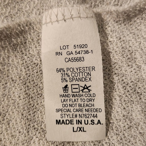 Nally & Millie Gray Heather Cowl Neck Layered Look Pullover Size Large/XL NWT