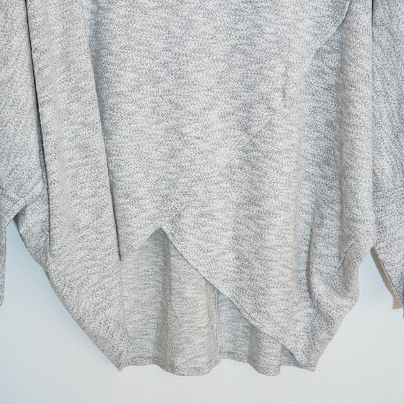 Nally & Millie Gray Heather Cowl Neck Layered Look Pullover Size Large/XL NWT
