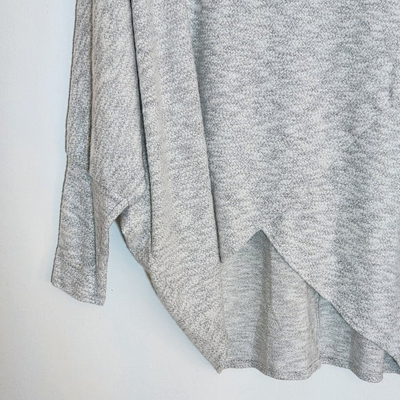 Nally & Millie Gray Heather Cowl Neck Layered Look Pullover Size Large/XL NWT
