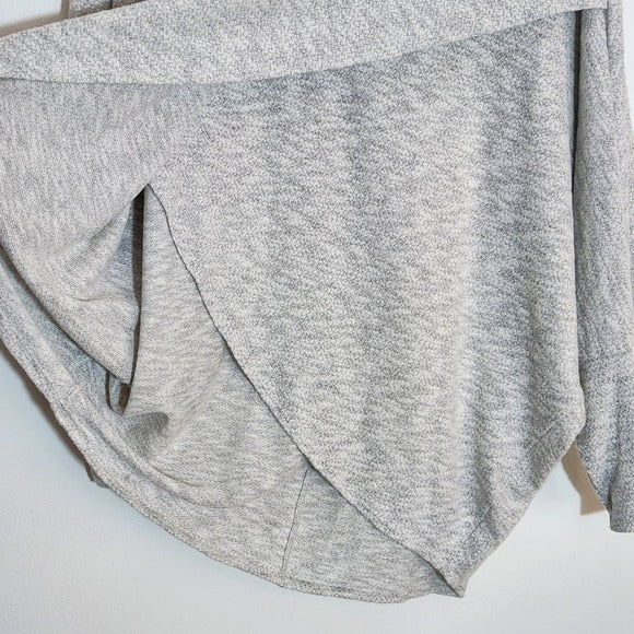 Nally & Millie Gray Heather Cowl Neck Layered Look Pullover Size Large/XL NWT
