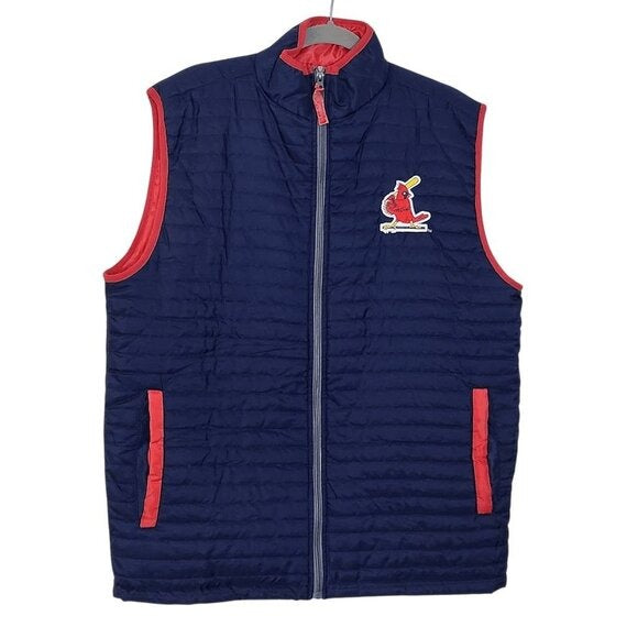 St. Louis Cardinals Navy and Red Quilted Vest Size XL Men's Cardinals Vest