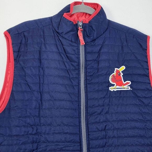 St. Louis Cardinals Navy and Red Quilted Vest Size XL Men's Cardinals Vest