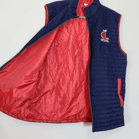 St. Louis Cardinals Navy and Red Quilted Vest Size XL Men's Cardinals Vest