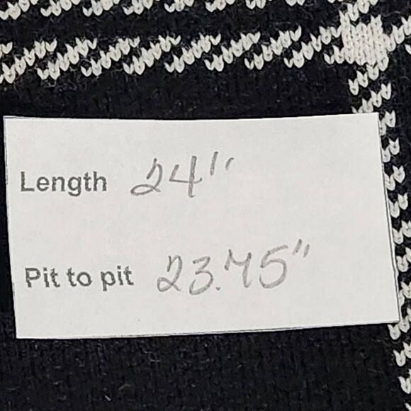 Banana Republic Black and White Plaid Mock Neck Sweater Size XL Plaid Pullover