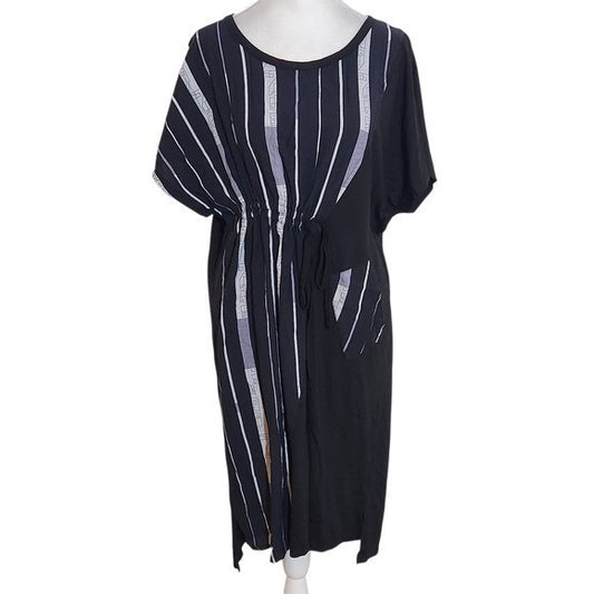 Gabby Isabella Black and White Striped Dress Size Medium Gabby Isabella Dress