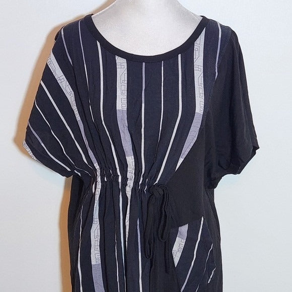 Gabby Isabella Black and White Striped Dress Size Medium Gabby Isabella Dress