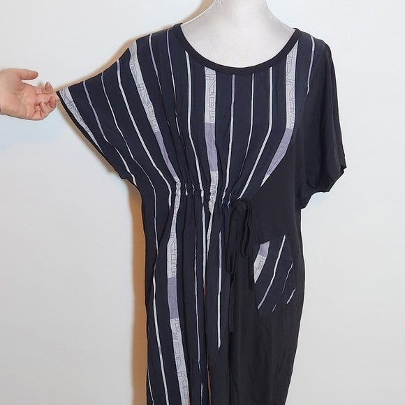 Gabby Isabella Black and White Striped Dress Size Medium Gabby Isabella Dress