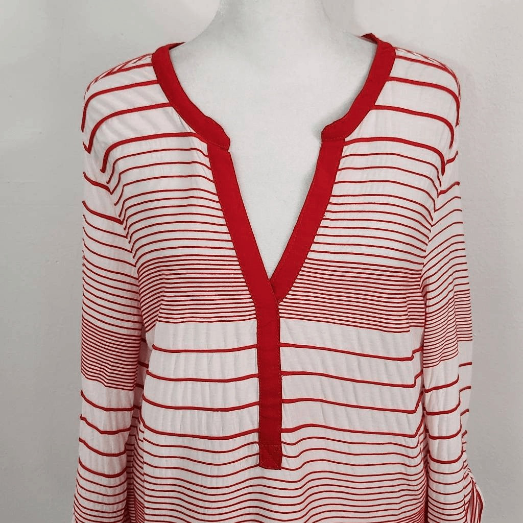 Sanctuary Red and White Stripe Tunic NWT XS Red Striped Knit Top