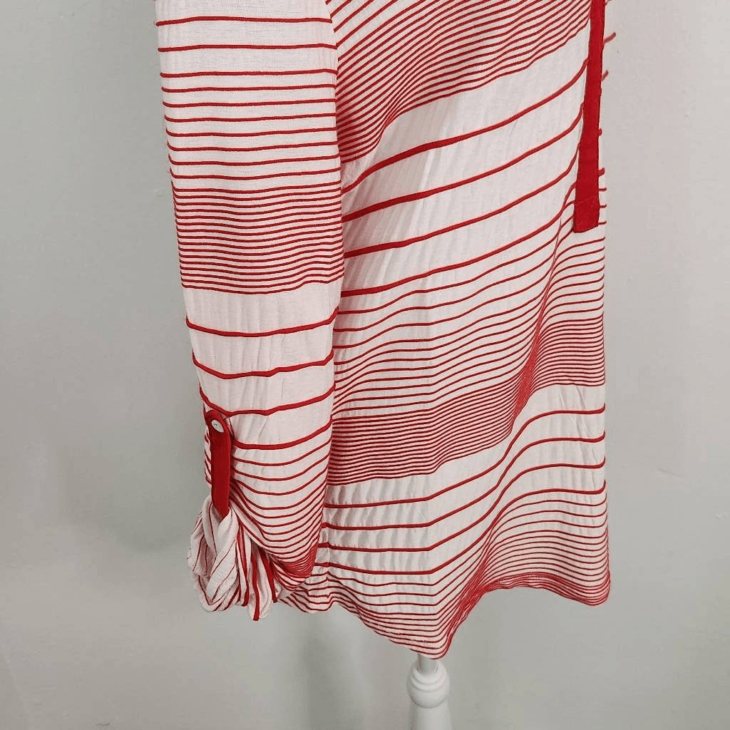 Sanctuary Red and White Stripe Tunic NWT XS Red Striped Knit Top