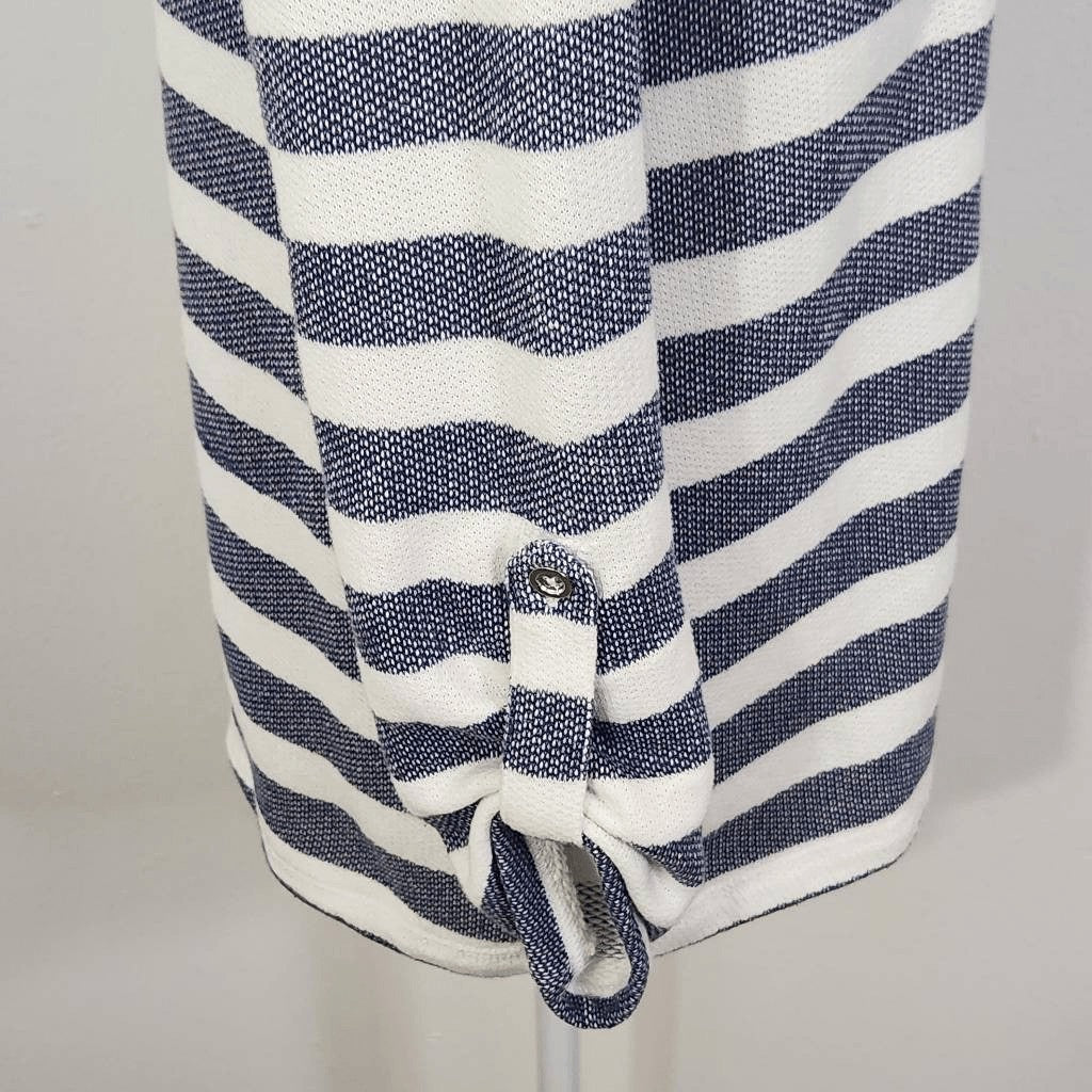 D&Co. Navy and White Striped Knit Top Size XXS Preppy Navy Stripe Top