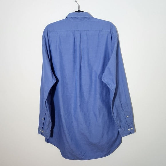 Ralph Lauren Blue Classic Fit Button Down Shirt Men’s Size 17.5 34-35