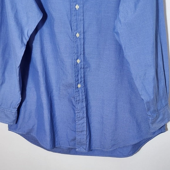 Ralph Lauren Blue Classic Fit Button Down Shirt Men’s Size 17.5 34-35
