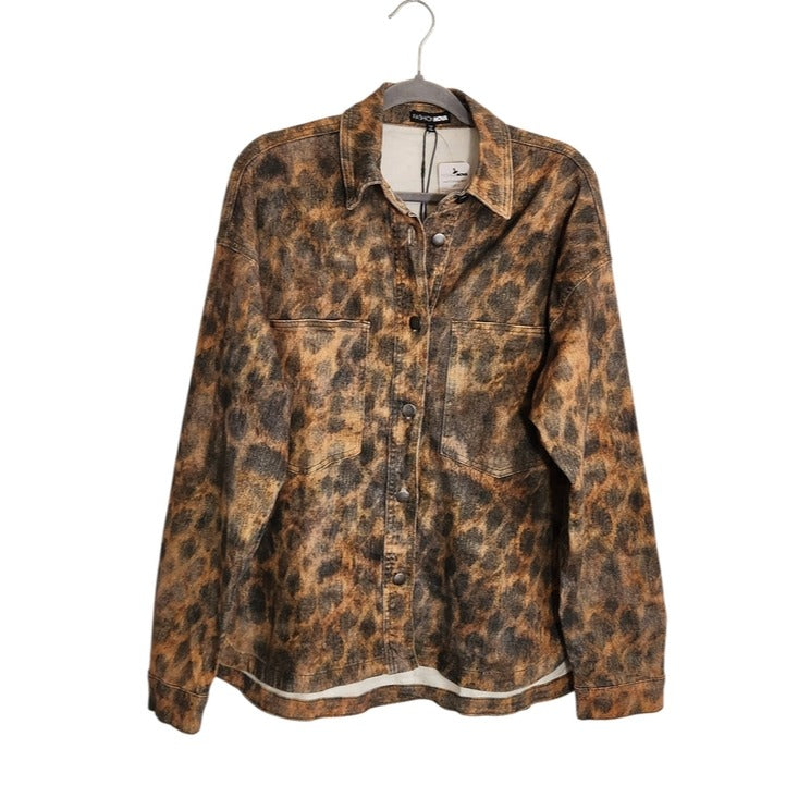 Fashion Nova Brown Leopard Print Shacket Size Medium NWT