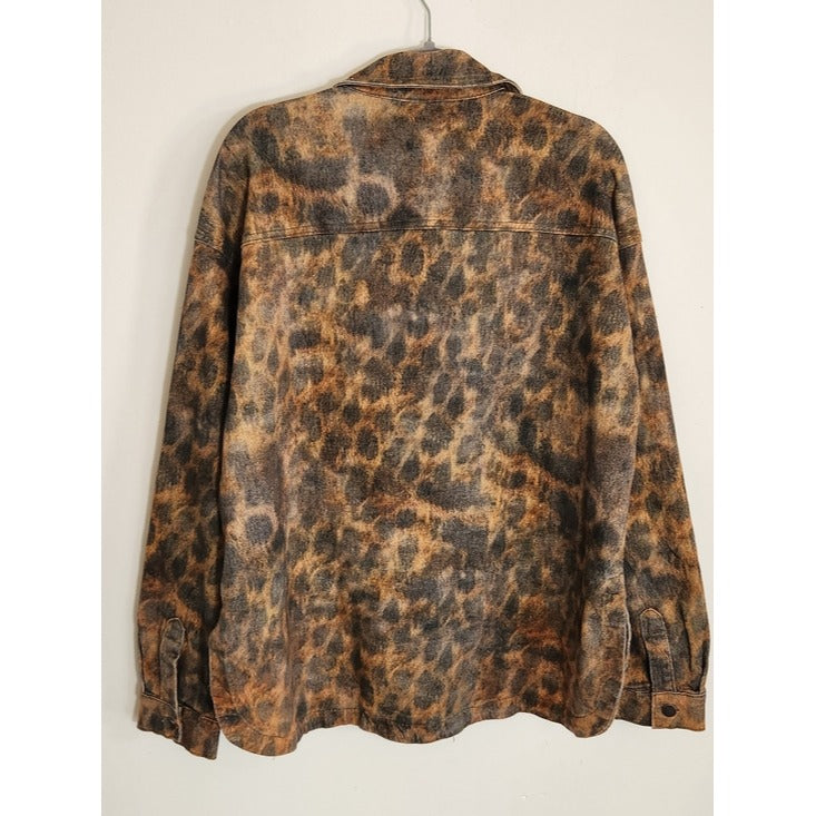 Fashion Nova Brown Leopard Print Shacket Size Medium NWT