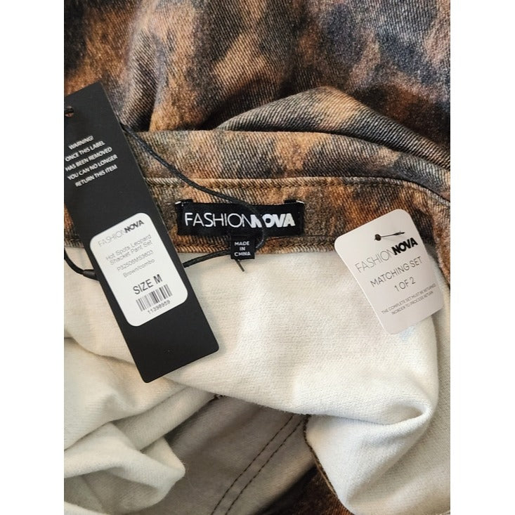 Fashion Nova Brown Leopard Print Shacket Size Medium NWT