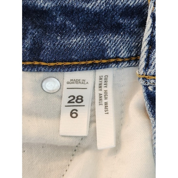 LOFT Curvy High Waist Straight Ankle Jeans Size 6