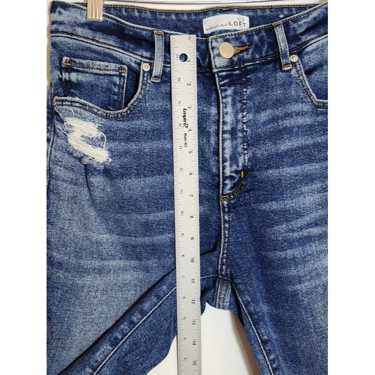 LOFT Curvy High Waist Straight Ankle Jeans Size 6